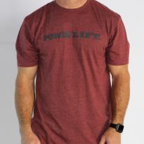 Horizontal Logo T-Shirt - Heather Burgundy | Power Lift